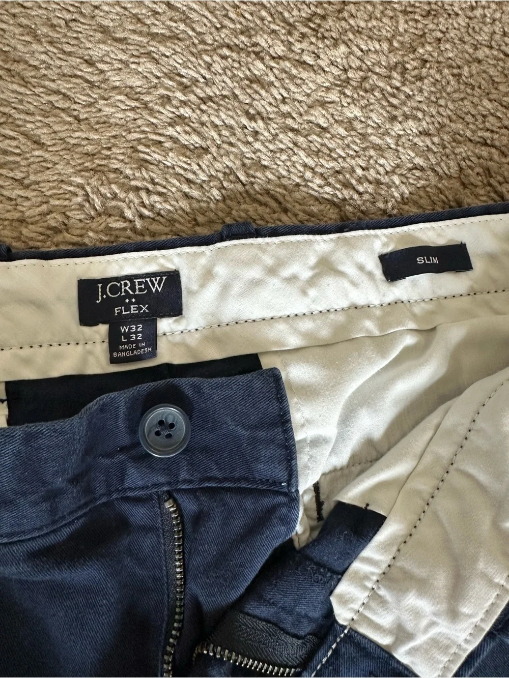 J. Crew Men's Navy Flex Chinos